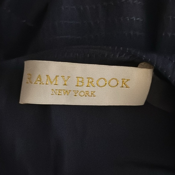 Ramy Brook Navy Blue Sleeveless Tiered Mini Dress Smocked Waist Size XS Party - Picture 6 of 9